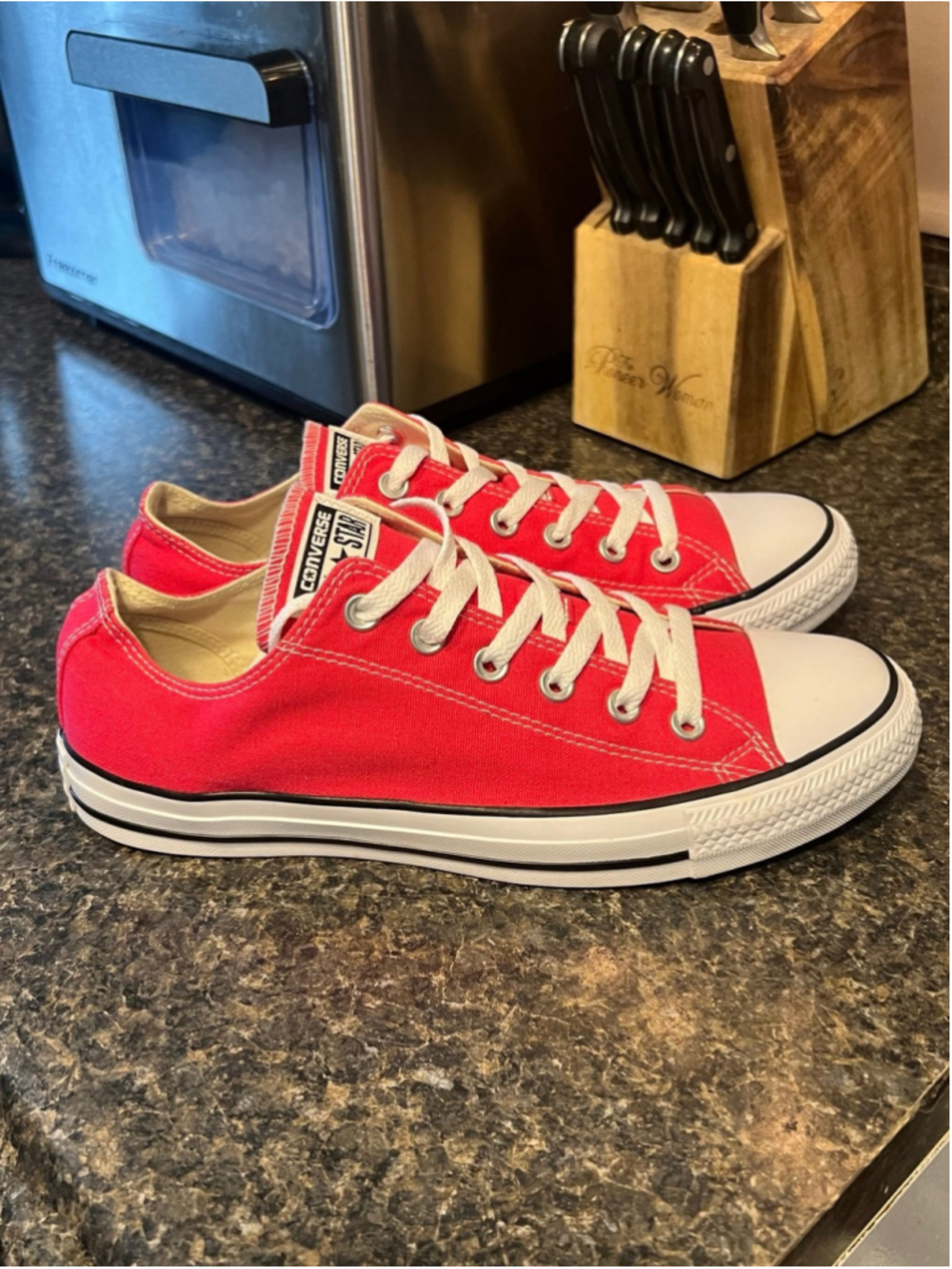 New Converse Low Top Sneakers in Bright Pink with White Accents - Picture 2 of 10